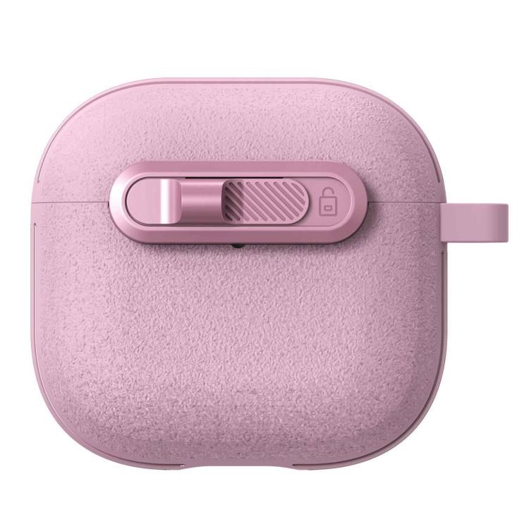 For AirPods 4 Starry Texture Lock Buckle Shockproof Earphones Case(Pink)