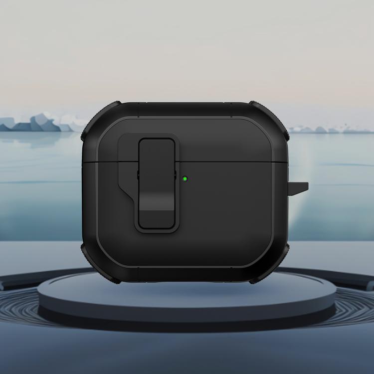 For AirPods 4 Starship Wireless Earphones Case with Magnetic Switch(Black)