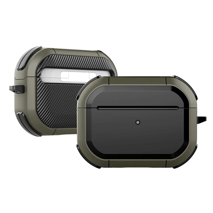 For AirPods 4 Thunder Mecha Wireless Bluetooth Earphones TPU Protective Case(Grass Green)