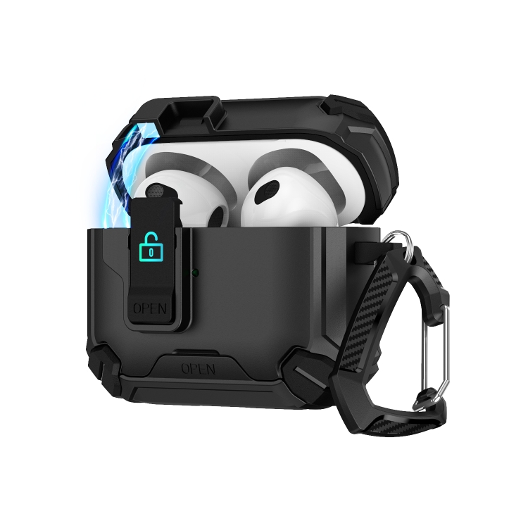 For AirPods 4 Two Color MagSafe Magnetic Holder Earphone Case(Black)