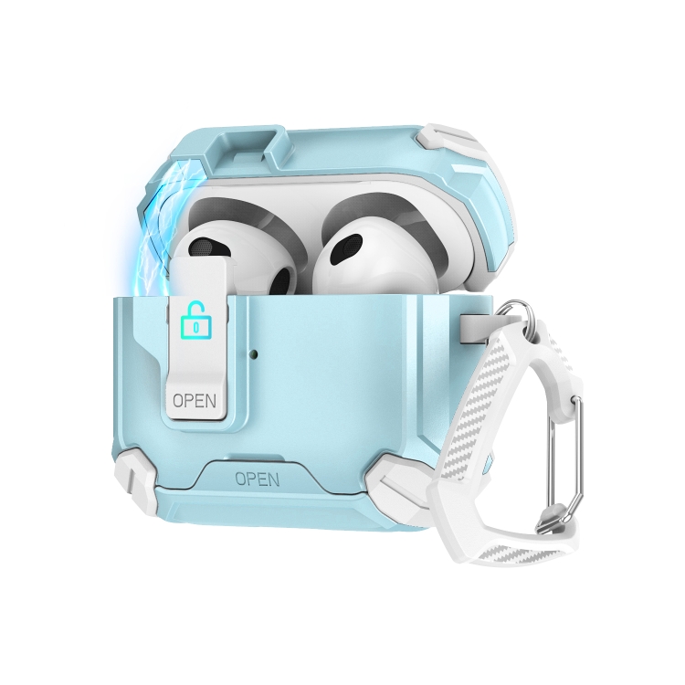 For AirPods 4 Two Color MagSafe Magnetic Holder Earphone Case(White Blue)