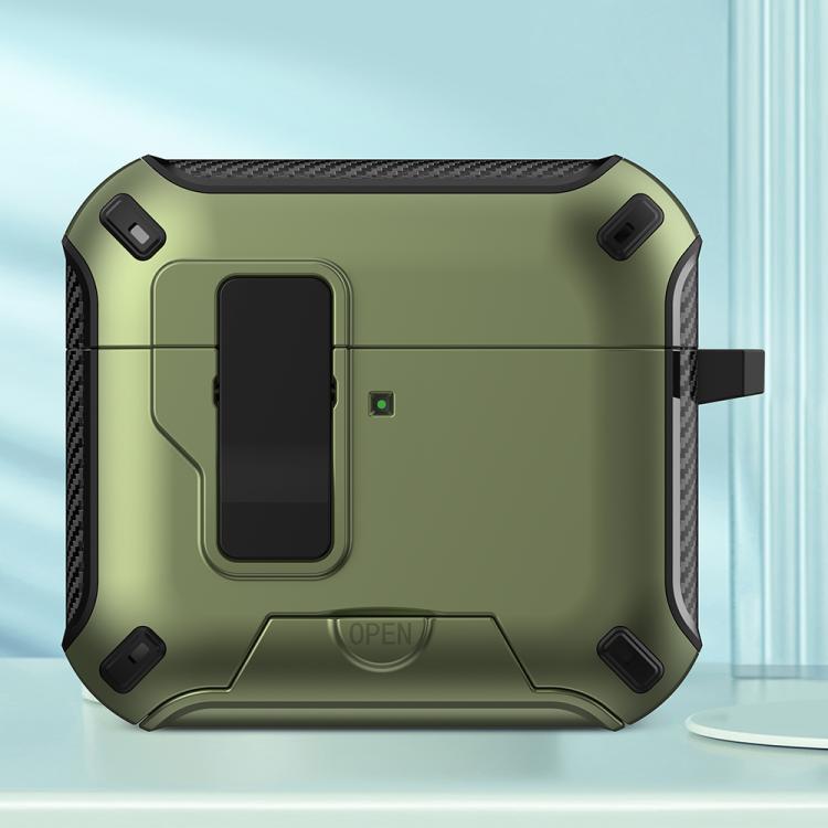 For AirPods 4 Wireless Bluetooth Earphones MagSafe Holder Protective Case(Green)