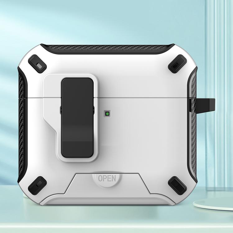 For AirPods 4 Wireless Bluetooth Earphones MagSafe Holder Protective Case(White)