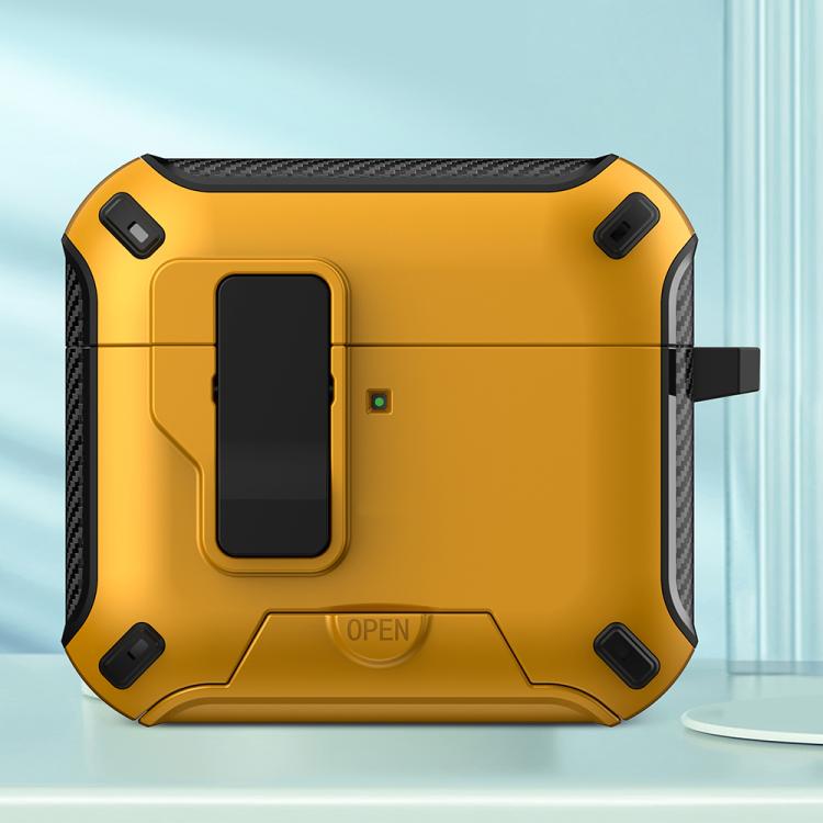 For AirPods 4 Wireless Bluetooth Earphones MagSafe Holder Protective Case(Yellow)