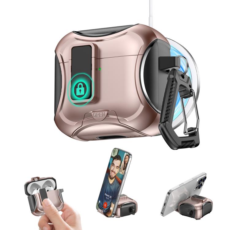 For AirPods 4 Wireless Bluetooth Earphones PC Hybrid TPU Protective Case(Dessert Gold)