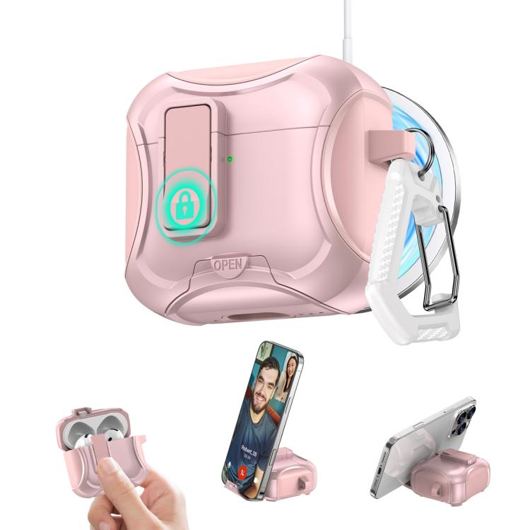 For AirPods 4 Wireless Bluetooth Earphones PC Hybrid TPU Protective Case(Pink)