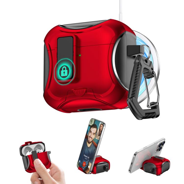 For AirPods 4 Wireless Bluetooth Earphones PC Hybrid TPU Protective Case(Red)