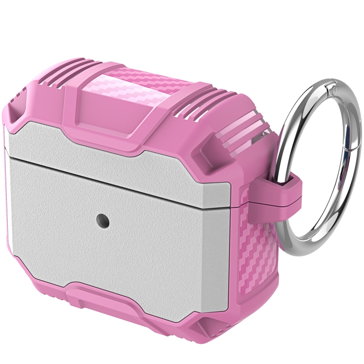 For AirPods 4 Wireless Earphones Shockproof Protective Case(White + Pink)