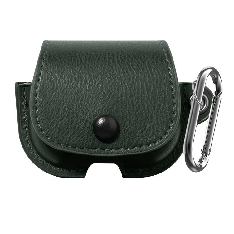 For AirPods 4 XDcase Backpack Style PU Leather Earphone Protective Case with Carabiner(Green)