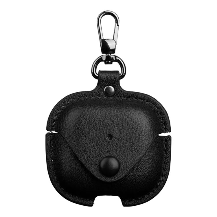 For AirPods 4 XDcase Business Leather Earphone Protective Case with Hook(Black)