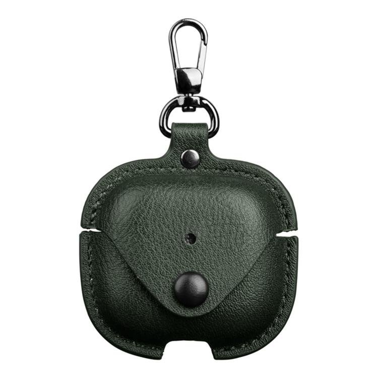 For AirPods 4 XDcase Business Leather Earphone Protective Case with Hook(Green)