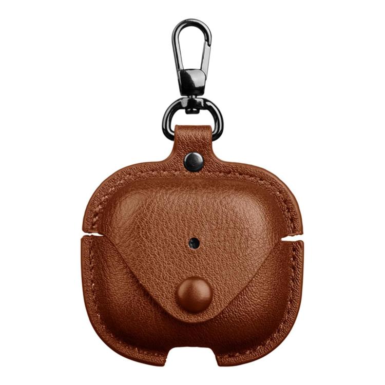 For AirPods 4 XDcase Business Leather Earphone Protective Case with Hook(Light Brown)
