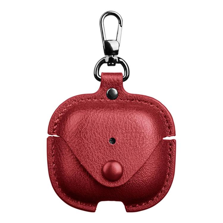 For AirPods 4 XDcase Business Leather Earphone Protective Case with Hook(Red)