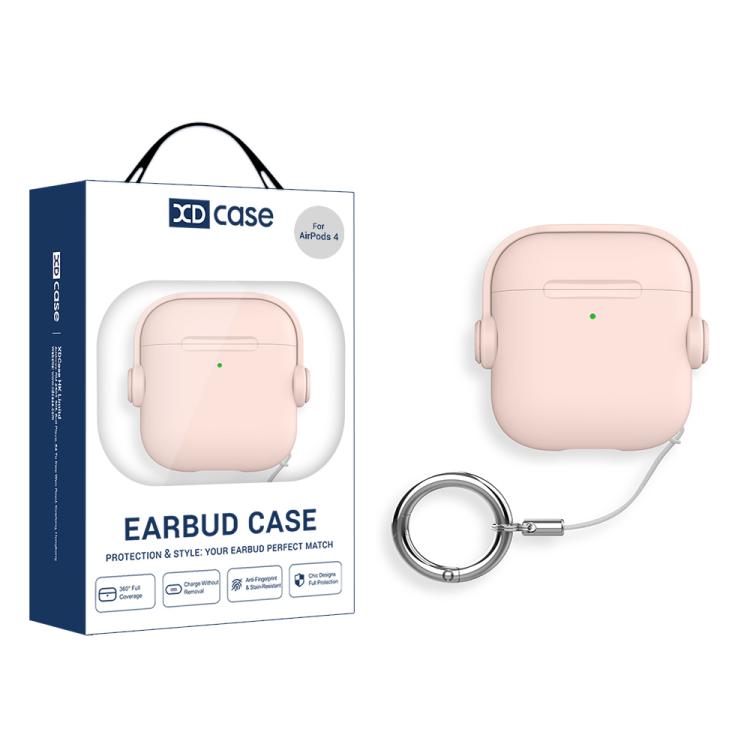 For AirPods 4 XDcase Music Boy Macaron Earbud Case with Ring Buckle(Pink)