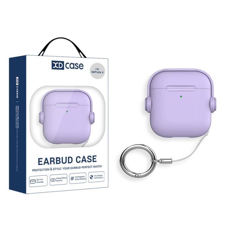 For AirPods 4 XDcase Music Boy Macaron Earbud Case with Ring Buckle(Purple)