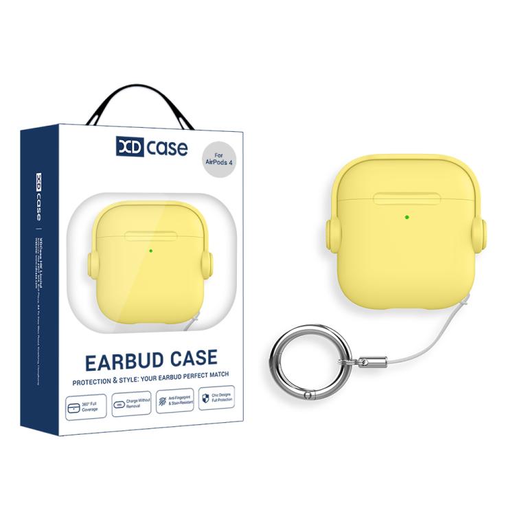 For AirPods 4 XDcase Music Boy Macaron Earbud Case with Ring Buckle(Yellow)
