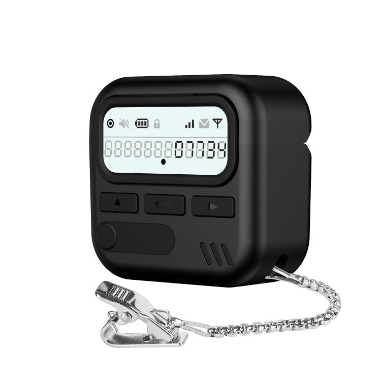 For AirPods 4 XDcase Retro Pager Design PC Hybrid TPU Earbuds Case(Black)