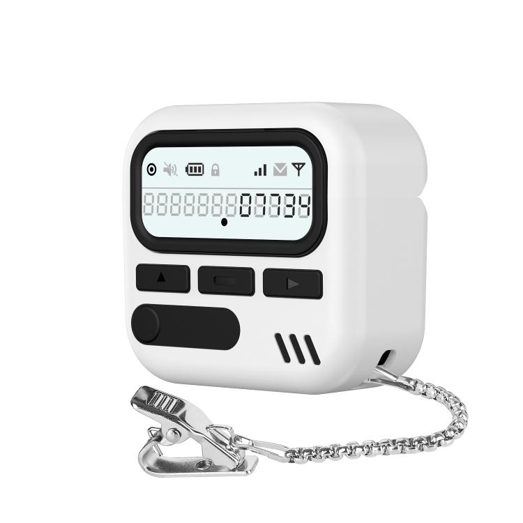For AirPods 4 XDcase Retro Pager Design PC Hybrid TPU Earbuds Case(White)