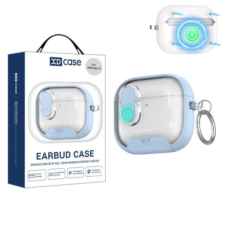 For AirPods 4 XDcase Starlink Series Magnetic Earphone Case with Holder & Security Lock(Blue)