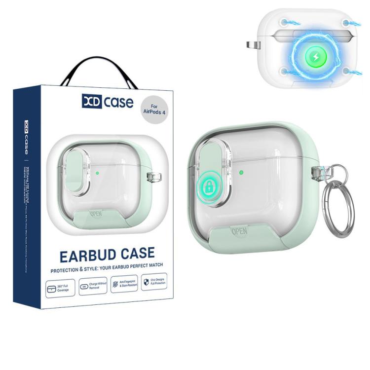 For AirPods 4 XDcase Starlink Series Magnetic Earphone Case with Holder & Security Lock(Mint Green)
