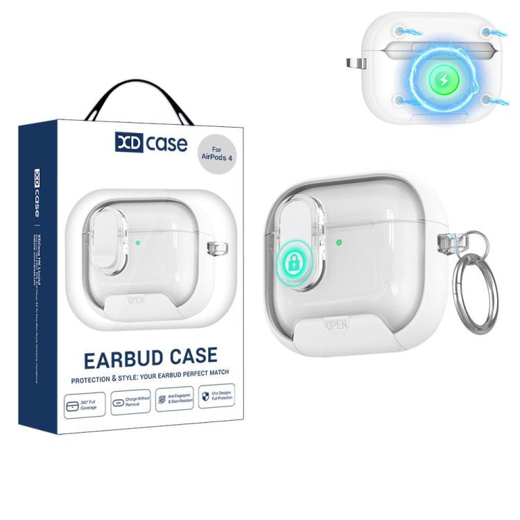 For AirPods 4 XDcase Starlink Series Magnetic Earphone Case with Holder & Security Lock(White)