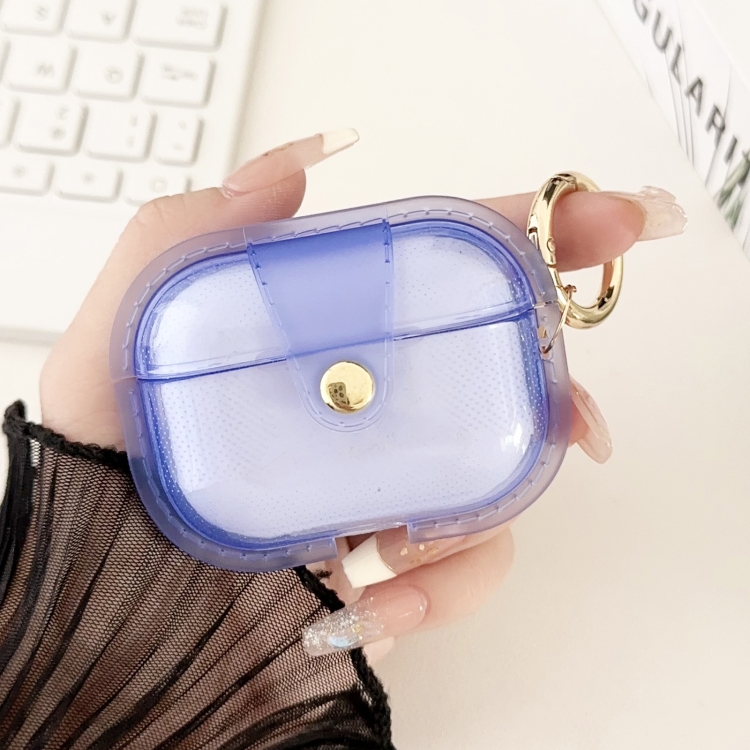 For AirPods Pro 1 Magnetic Clear Armor TPU TWS Earphone Cover(Blue)