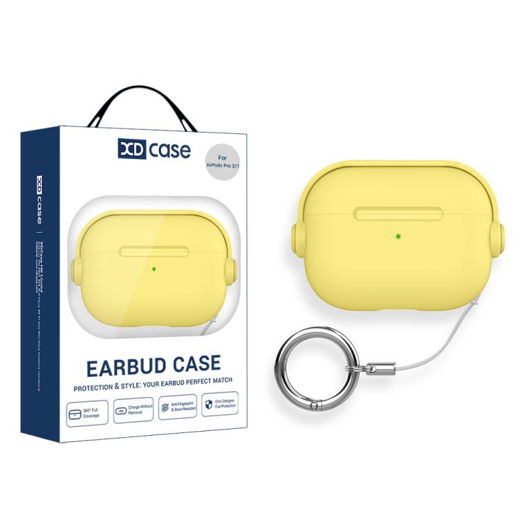 For AirPods Pro 2 / 1 XDcase Music Boy Macaron Earbud Case with Ring Buckle(Yellow)
