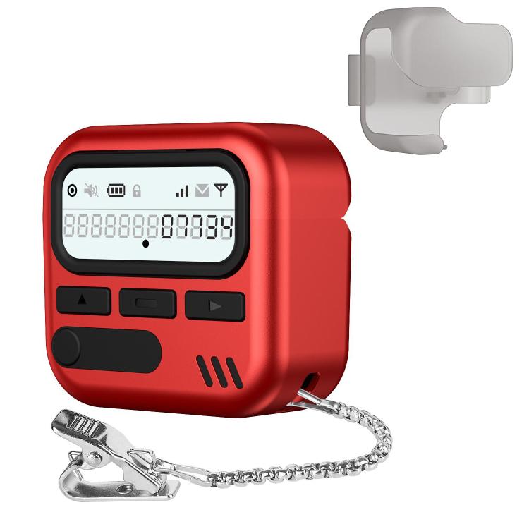 For AirPods Pro 2 / 1 XDcase Retro Pager Design PC Hybrid TPU Earbuds Case(Red)