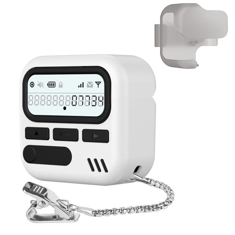 For AirPods Pro 2 / 1 XDcase Retro Pager Design PC Hybrid TPU Earbuds Case(White)