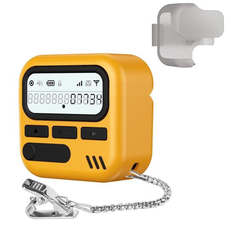 For AirPods Pro 2 / 1 XDcase Retro Pager Design PC Hybrid TPU Earbuds Case(Yellow)