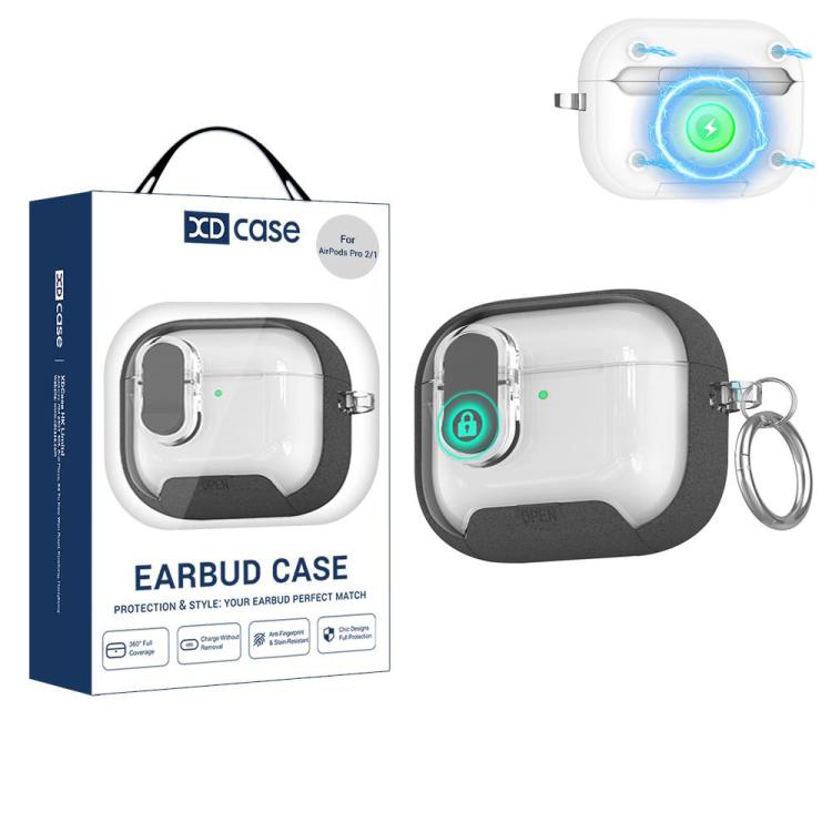 For AirPods Pro 2 / 1 XDcase Starlink Series Magnetic Earphone Case with Holder & Security Lock(Grey)