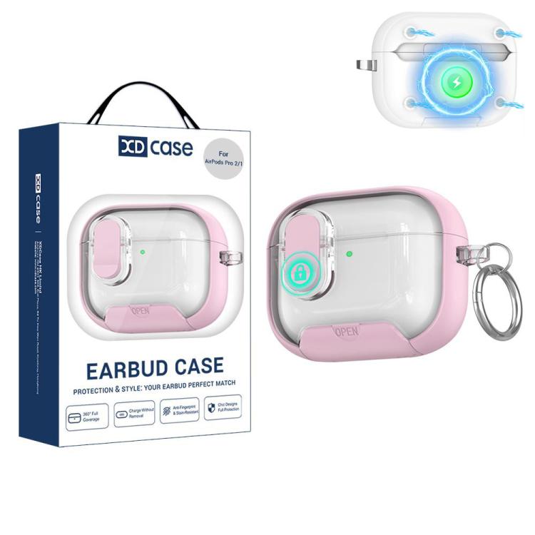 For AirPods Pro 2 / 1 XDcase Starlink Series Magnetic Earphone Case with Holder & Security Lock(Pink)