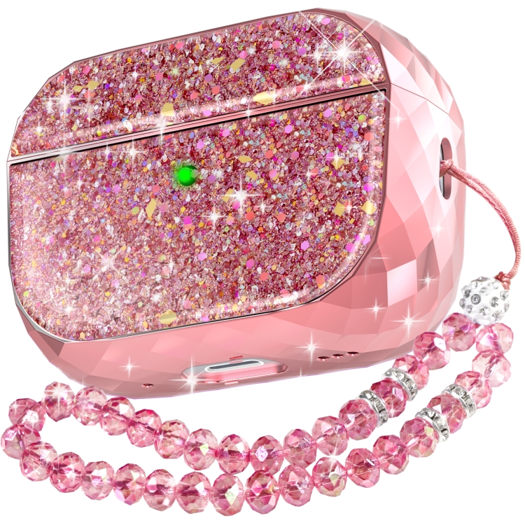 For AirPods Pro 2 AhaStyle PT119 Wireless Earphone Split Electroplated Protective Case(Pink)