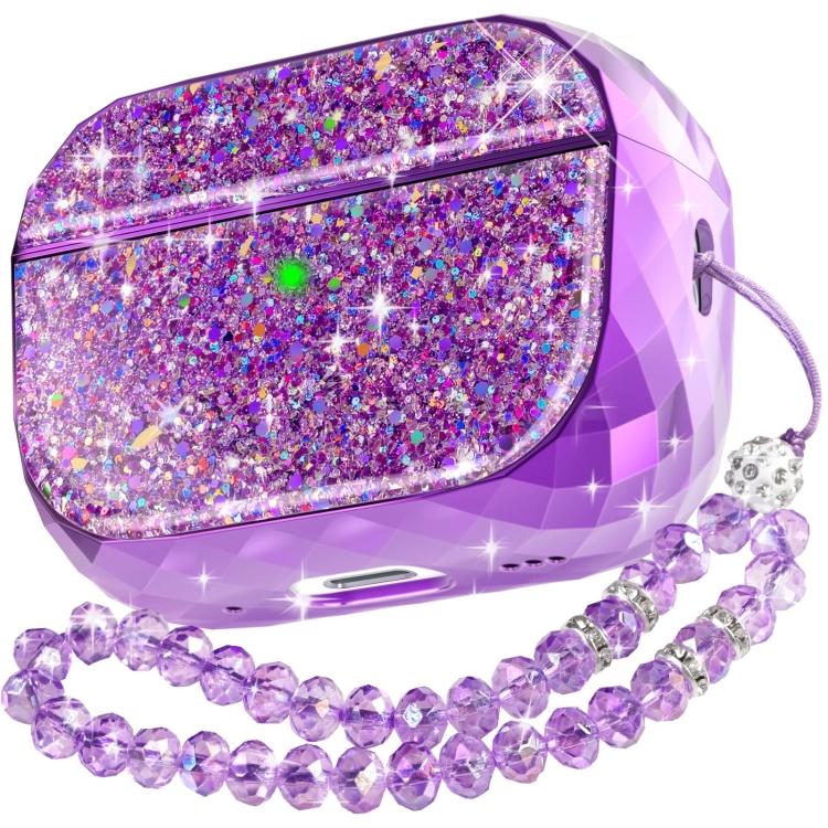 For AirPods Pro 2 AhaStyle PT119 Wireless Earphone Split Electroplated Protective Case(Purple)