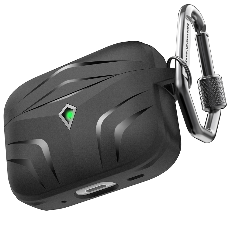 For Airpods Pro 2 AhaStyle PT140 Diamond Edge TPU Split Drop Protection Case, Color: Black