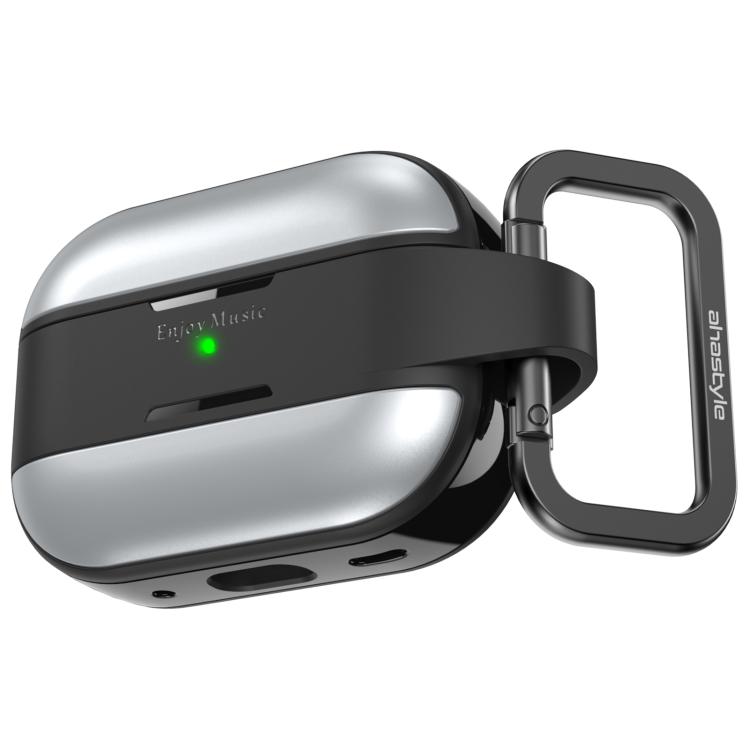 For AirPods Pro 2 AhaStyle WG75-PRO2 TPU Aluminum Alloy Split Scratch-Resistant Protective Case(Silver)