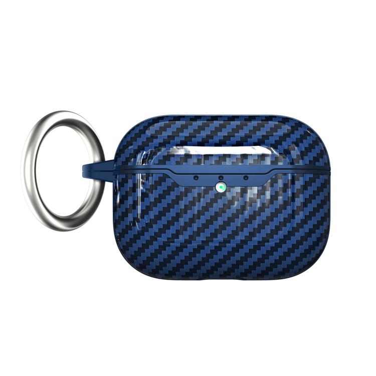For AirPods Pro 2 Carbon Fiber TPU Earphone Protective Cover(Blue)
