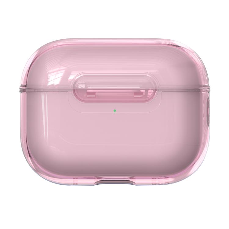 For AirPods Pro 2 Clear Lock Wireless Earphone Shockproof Protective Case(Pink)