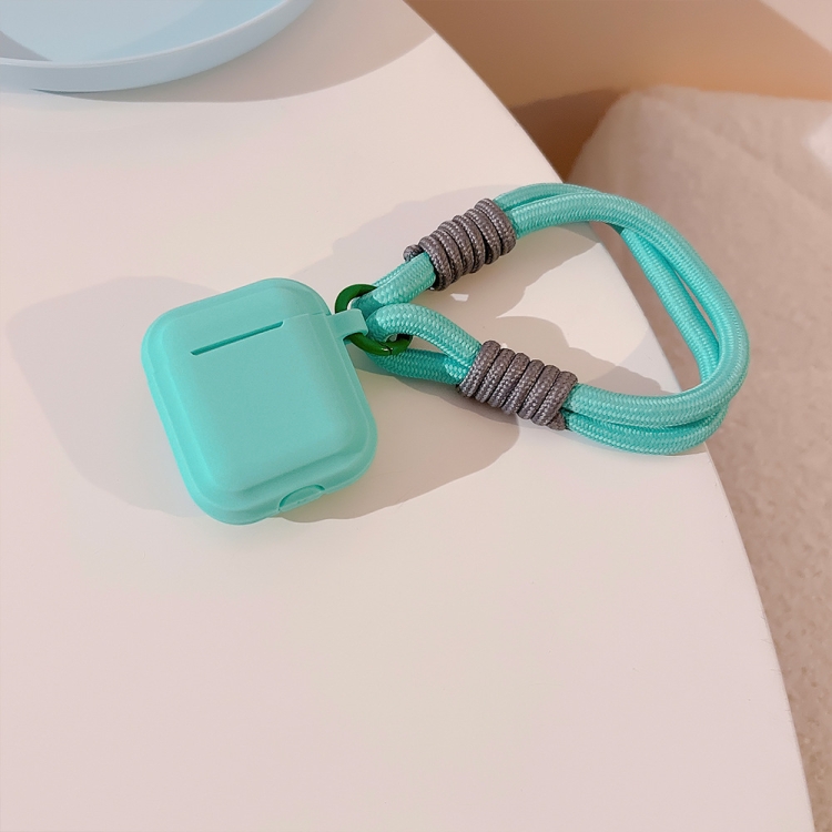 For AirPodS Pro 2 Dopamine Contrast Color Silicone Earphone Cover With Hand Strap(Green)