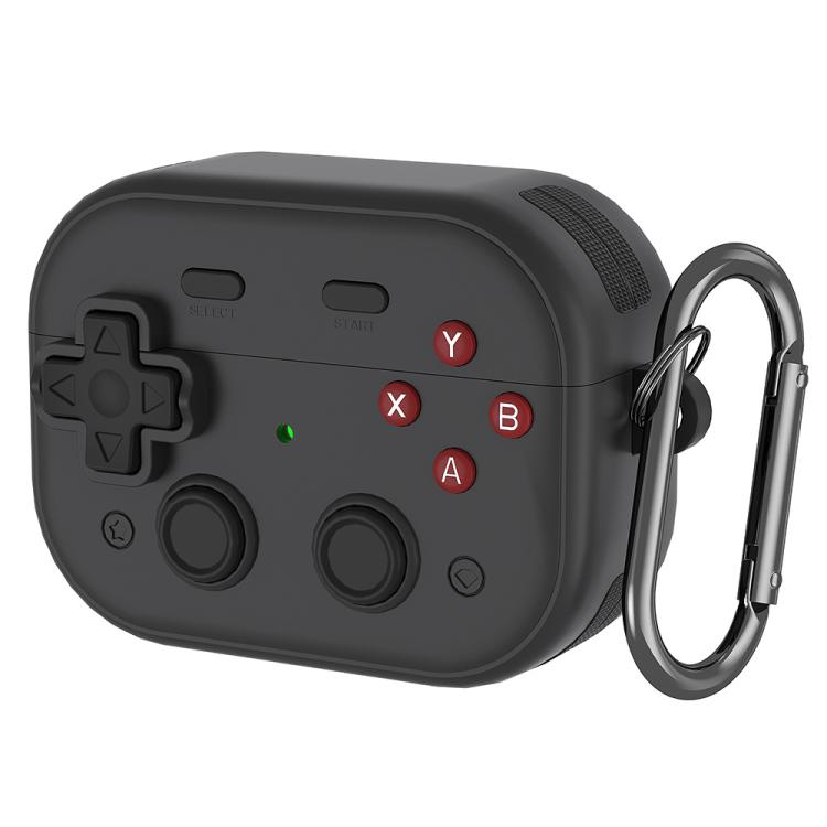 For AirPods Pro 2 Earbuds Cover Retro Game Console Protective Case with Lock Design(Black)