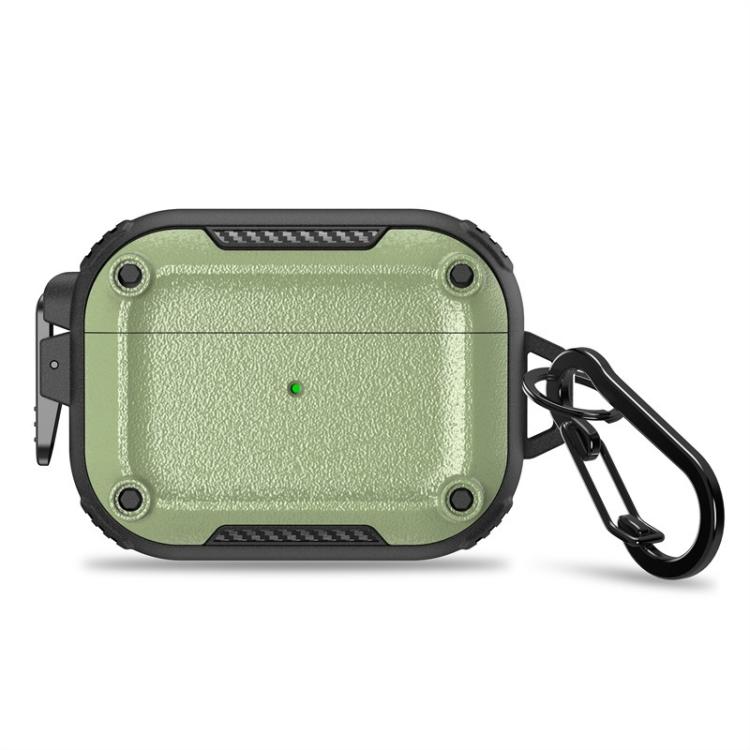 For AirPods Pro 2 Explorer Buckle Frosted Earphone Protective Cover with Carabiner(Army Green)