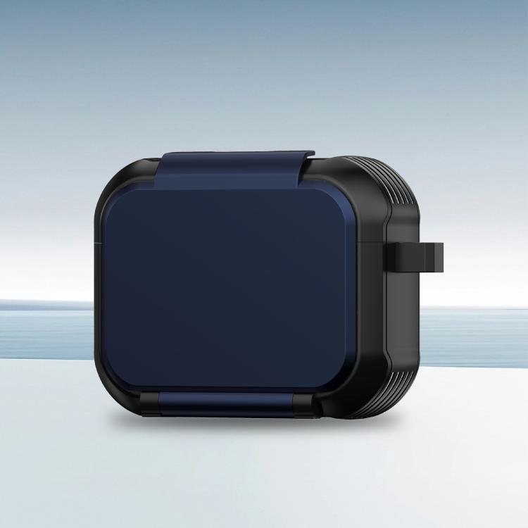 For AirPods Pro 2 Foldable Stand Shockproof Earphone Protective Case with Mirror(Blue)