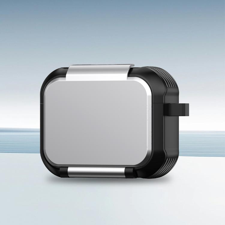 For AirPods Pro 2 Foldable Stand Shockproof Earphone Protective Case with Mirror(Silver)