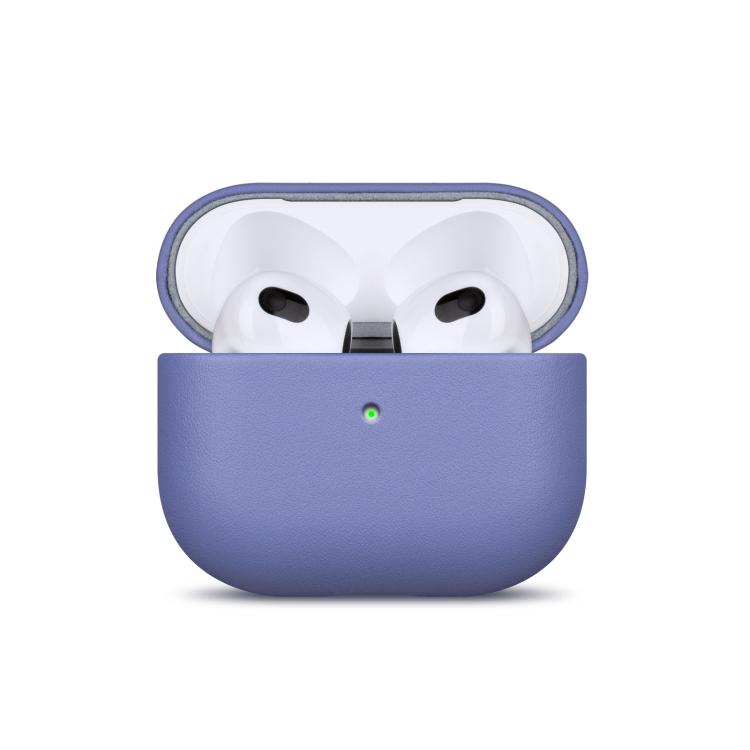 For AirPods Pro 2 Full-grain Genuine Leather Earbuds Protective Case(Wisteria)