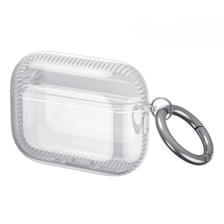 For Airpods Pro 2 Integrated Air-Cushioned Shockproof Full-Coverage Earphone Case(Translucent Gray)