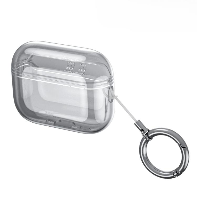 For Airpods Pro 2 Integrated High Transparency Full Coverage TPU Protective Earbuds Case(Transparent Black)