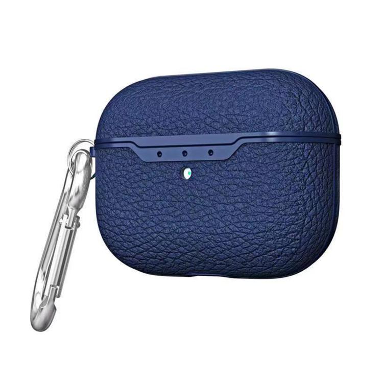 For Airpods Pro 2 Litchi Pattern TP Soft Shell Earphone Protective Case(Blue)