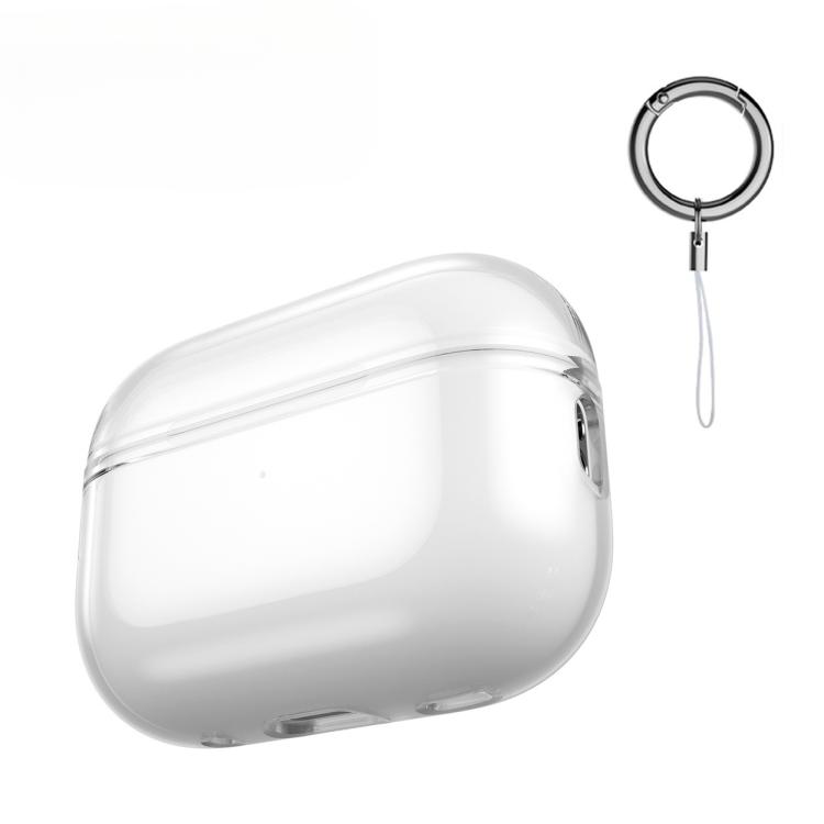For Airpods Pro 2 Precision-Cut Full-Coverage Shockproof Solid-Color Soft Protective Cover(Transparent)