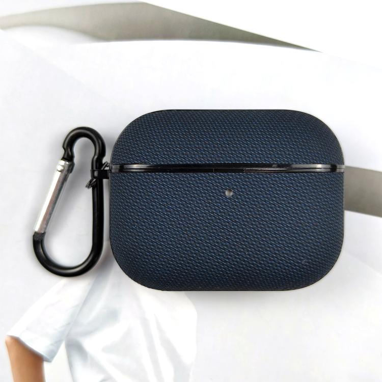 For AirPods Pro 2 Technical Fabric Double Strand Leather Earphone Protective Case(Blue)