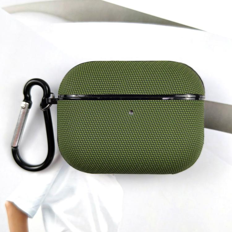 For AirPods Pro 2 Technical Fabric Double Strand Leather Earphone Protective Case(Green)